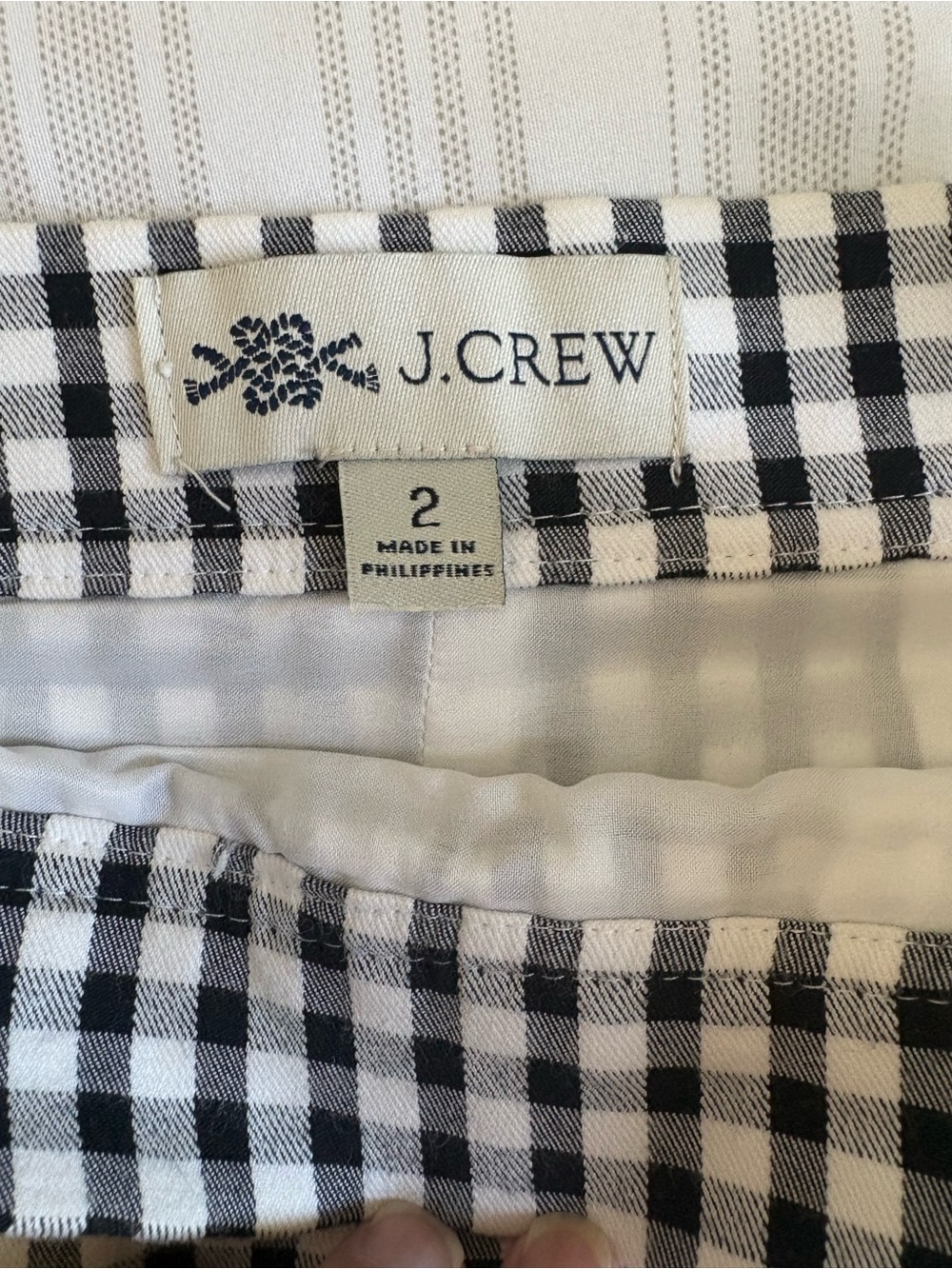 J. Crew Black & White Gingham Pencil Skirt - Picture 4 of 4